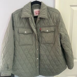 Levi's Women's Quilted Jacket - Olive Green